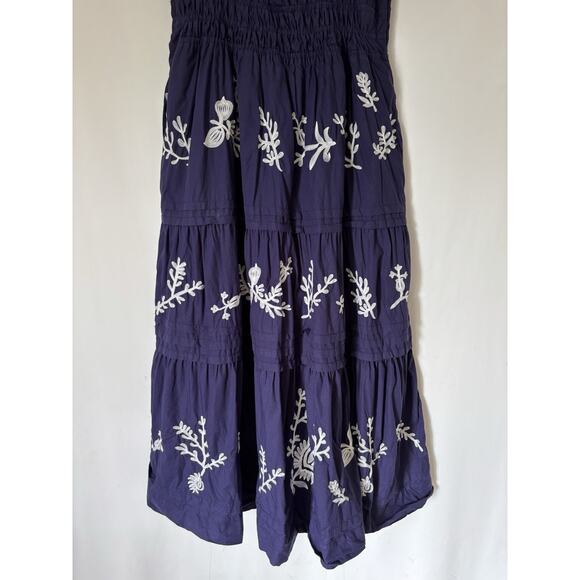Anthropologie Navy and White Maxi Dress - Picture 5 of 15